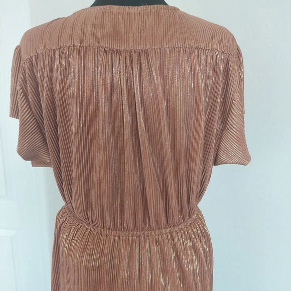 See and Be‎ Seen Bronze Gold Maxi Dress Size Small - Picture 5 of 10